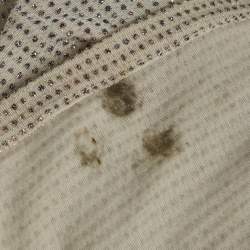 Pre Owned Just Cavalli Cream Glitter Embellished Jersey Belted Wrap Style Maxi Dress L