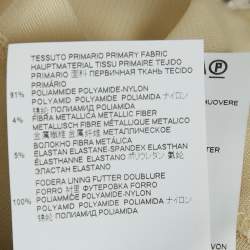 Pre Owned Just Cavalli Cream Glitter Embellished Jersey Belted Wrap Style Maxi Dress L