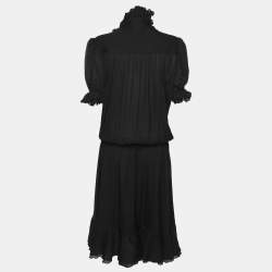 Just Cavalli Black Chiffon Midi Dress M