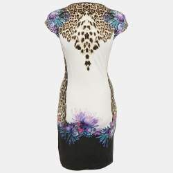 Just Cavalli Brown Leopard Print Jersey Mini Dress M