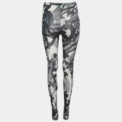Just Cavalli Black/White Printed Jersey Leggings S