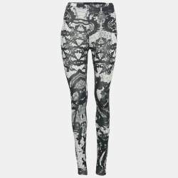Just Cavalli Black/White Printed Jersey Leggings S