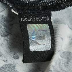 Just Cavalli Black/White Printed Jersey Leggings S