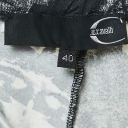 Just Cavalli Black/White Printed Jersey Leggings S