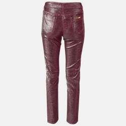 Just Cavalli Pink Metallic Cotton Just Chic Jeggings L/Waist 32"