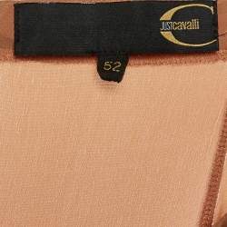 Just Cavalli Brick Brown Silk Maxi Skirt XL