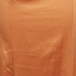 Just Cavalli Orange Satin Fit & Flare Maxi Skirt L