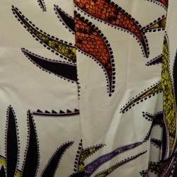 Just Cavalli White Printed Satin Fit & Flare Maxi Skirt L
