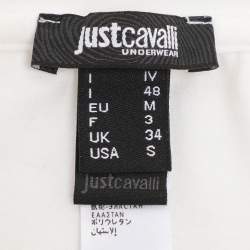 Pre Owned Just Cavalli White Cotton Blend Monogram T-Shirt L