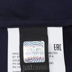 Just Cavalli Navy Blue Viscose Embellished Button Front Shirt M