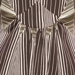 Just Cavalli Brown Printed Jersey Peplum Top L