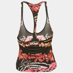 Just Cavalli Multicolor Printed Jersey Racer Back Top S