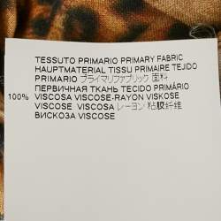Just Cavalli Brown Satin Leopard Print Button Front Shirt S