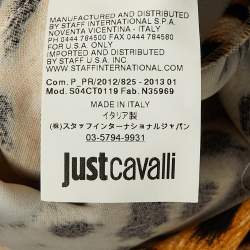 Just Cavalli White Leopard Print Crepe Sleeveless Dress M