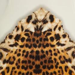 Just Cavalli White Leopard Print Crepe Sleeveless Dress M