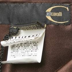 Just Cavalli Brown Stretch Satin Maxi Skirt M
