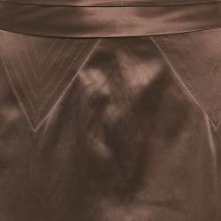 Just Cavalli Brown Stretch Satin Maxi Skirt M