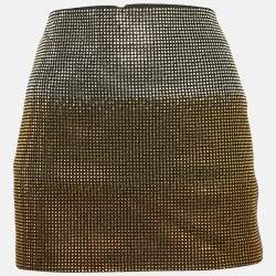Just Cavalli Black Embellished Wool Blend Mini Skirt S