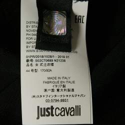 Pre Owned Just Cavalli Black Rhinestones Detail Jersey One Shoulder Short Dress M