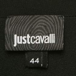 Pre Owned Just Cavalli Black Rhinestones Detail Jersey One Shoulder Short Dress M