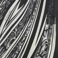 Pre Owned فستان جاست كافالي حرير مطبوع أسود بكتف واحد مقاس صغير