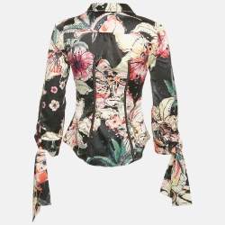 Pre Owned Just Cavalli Multicolor Printed Silk Satin Shirt S
