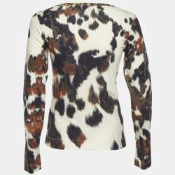 Pre Owned Just Cavalli  White Printed Cotton Long Seeve T-Shirt L