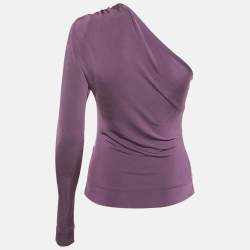 Pre Owned Just Cavalli Purple Jersey One Shoulder Top M