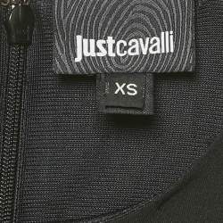 Pre Owned Just Cavalli Black Jersey Panel Detail Sleeveless Mini Dress XS