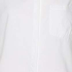 Pre Owned Just Cavalli White Cotton Button Front Top M