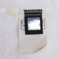 Pre Owned Just Cavalli White Cotton Button Front Top M