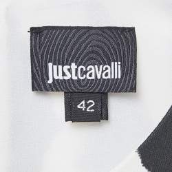 Pre Owned Just Cavalli Black Animal Print Crepe Asymmetrical Short Dress M