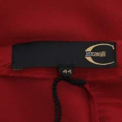 Pre Owned Just Cavalli Burgundy Crepe Maxi Skirt M