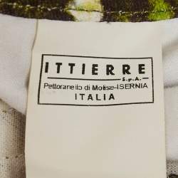 Pre Owned Just Cavalli Brown /Green Snake Print Denim Charm Detail Capri Pants M