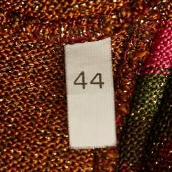 Pre Owned Just Cavalli Metallic Lurex Knit Ruffled Short Dress M