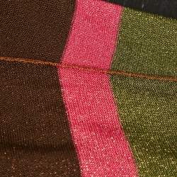 Pre Owned Just Cavalli Metallic Lurex Knit Ruffled Short Dress M