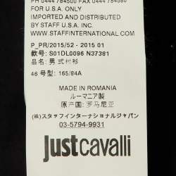 Pre Owned قميص جاست كافالي قطن أسود مزين بأزرار أمامية مقاس كبير