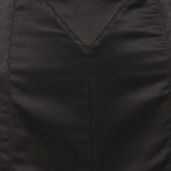 Pre Owned Just Cavalli Black Satin Ruffle Mini Skirt M