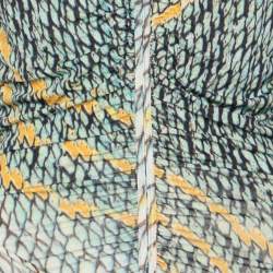 Pre Owned Just Cavalli Multicolor Printed Stretch Knit V Neck Sleeveless Midi Dress M