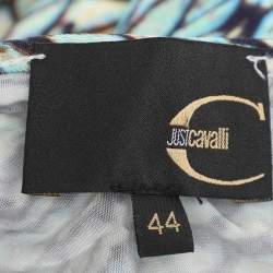 Pre Owned Just Cavalli Multicolor Printed Stretch Knit V Neck Sleeveless Midi Dress M