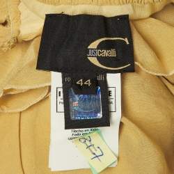 Pre Owned Just Cavalli Yellow Silk Tiered Mini Dress M