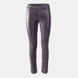 Pre Owned Just Cavalli Purple Metallic Denim Just Chic Jeggings M/Waist 28.5"