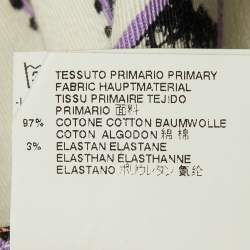 مملوكة مسبقًا Just Cavalli White Scale Leaf Print Denim Skinny Jeans M/Waist 32"