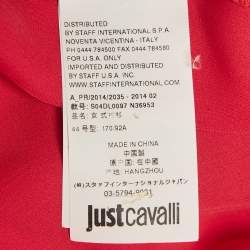 Pre Owned Just Cavalli Pink Animal Print Ruffle Detail Silk Blouse M