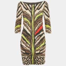 Pre Owned Just Cavalli Multicolor Animal Print Jersey Mini Dress S