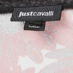 Pre Owned Just Cavalli White Printed Embellished Jersey T-Shirt M