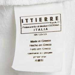 Pre Owned Just Cavalli White Printed Cotton Distressed V-Neck T-Shirt L