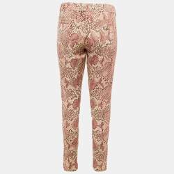 Pre Owned Just Cavalli Pink Animal Print Denim Skinny Fit Jeans L Waist 31"