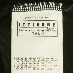 Pre Owned Just Cavalli Black Animal Print Frill Detail Jersey Top XS