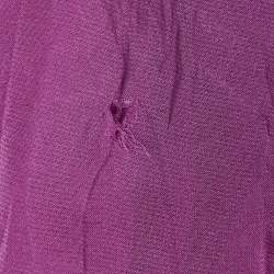 Pre Owned Just Cavalli Purple Satin Detachable Drape Corset Top M